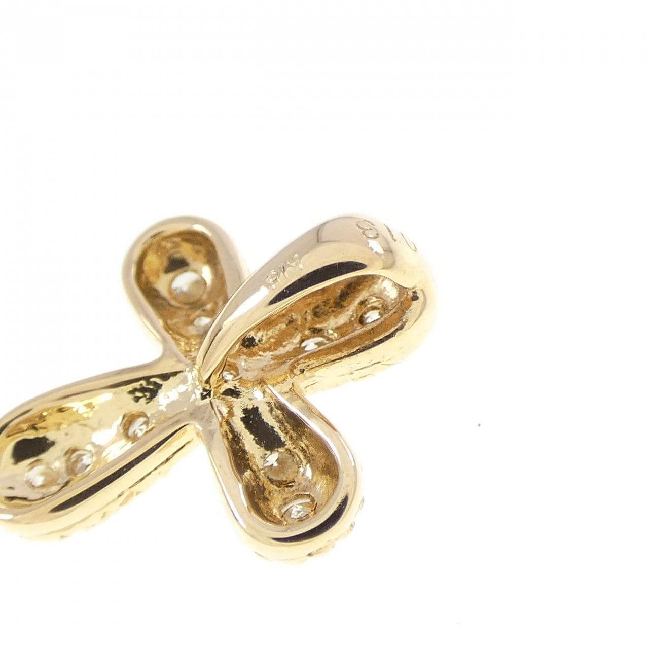 K18YG クロス ダイヤモンド ペンダント 0.13CT