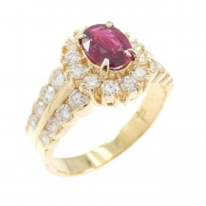 K18YG ルビー リング 0.66CT