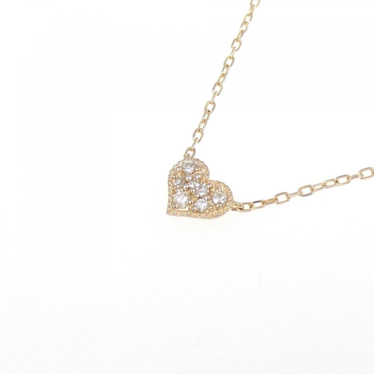 Agete Heart Diamond Necklace 0.04CT