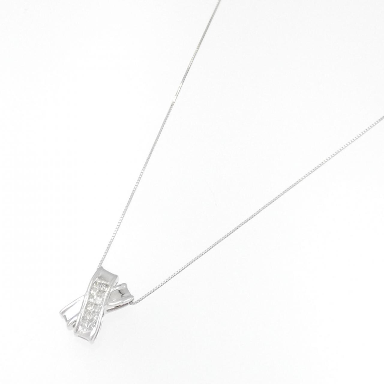 K18WG ダイヤモンド ネックレス 0.25CT
