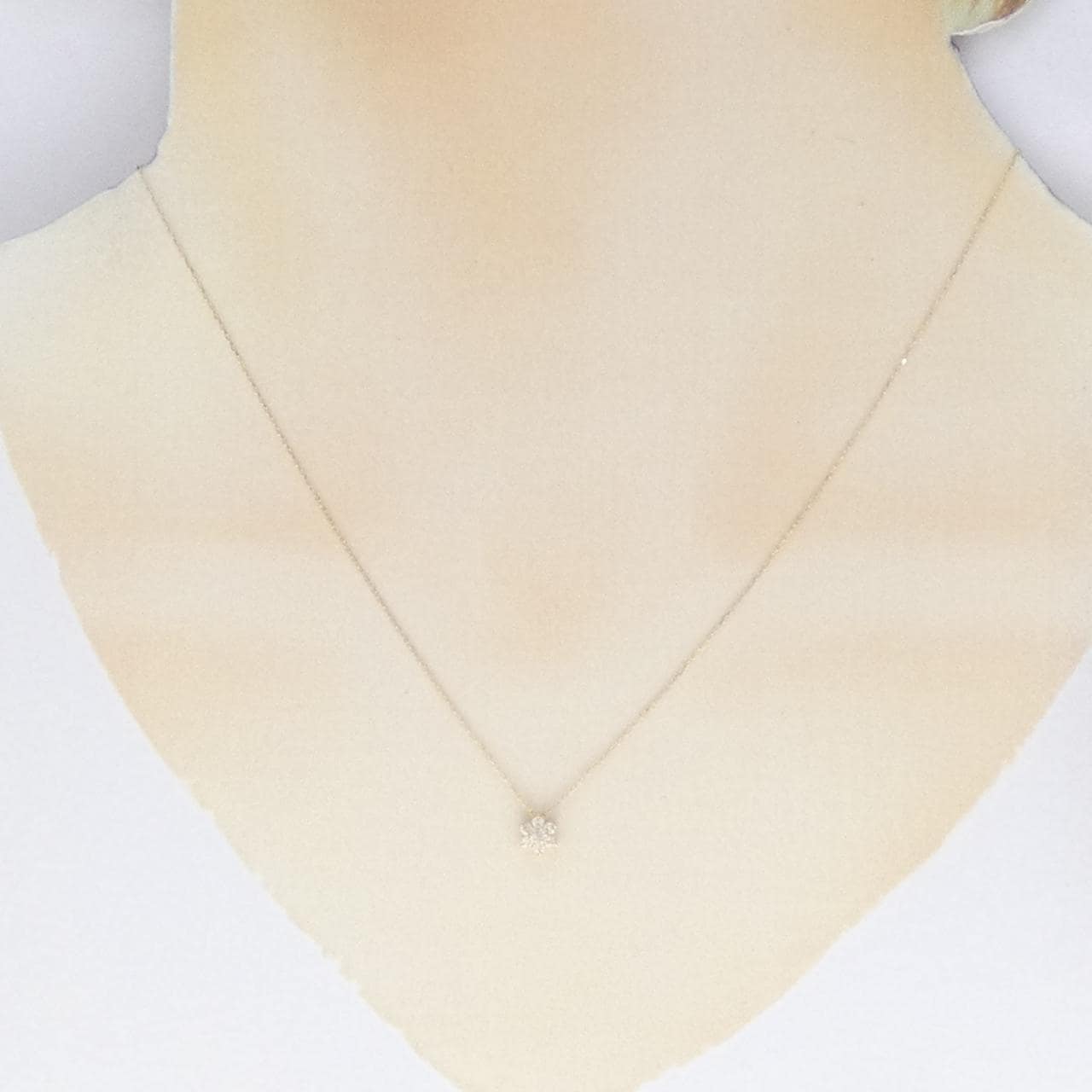 【新品】K18YG フラワー ダイヤモンド ネックレス 0.10CT