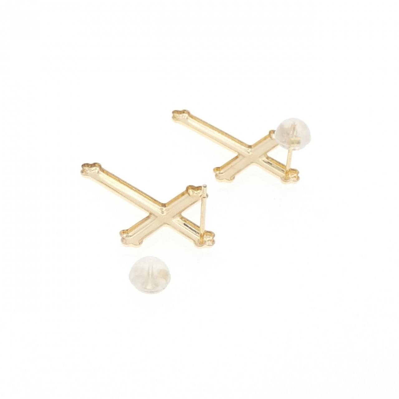 【新品】K18YG クロス ピアス