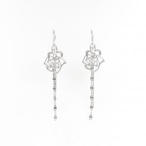 K10WG ローズ ダイヤモンド ピアス 0.02CT