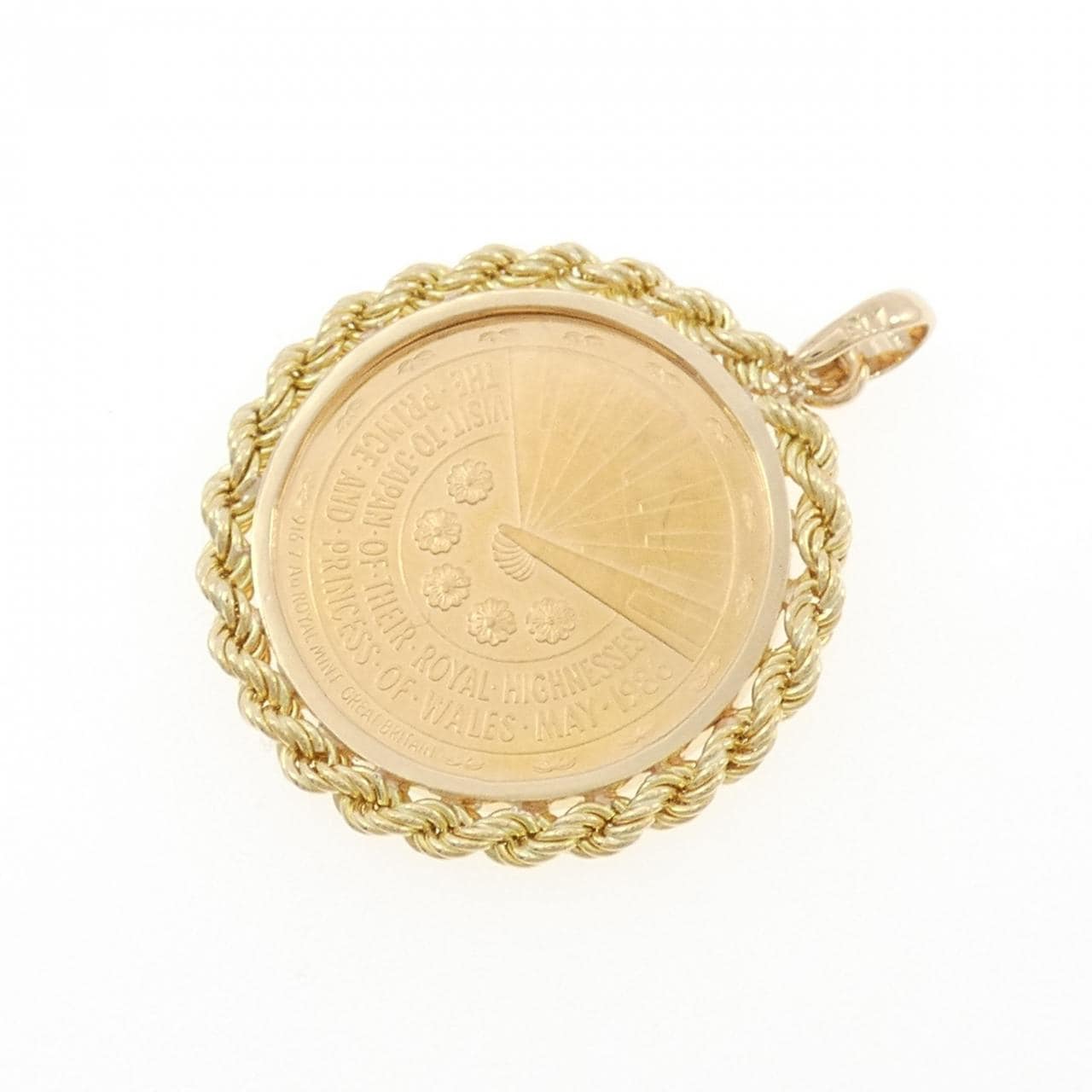 K18YG(枠) コイン ペンダント