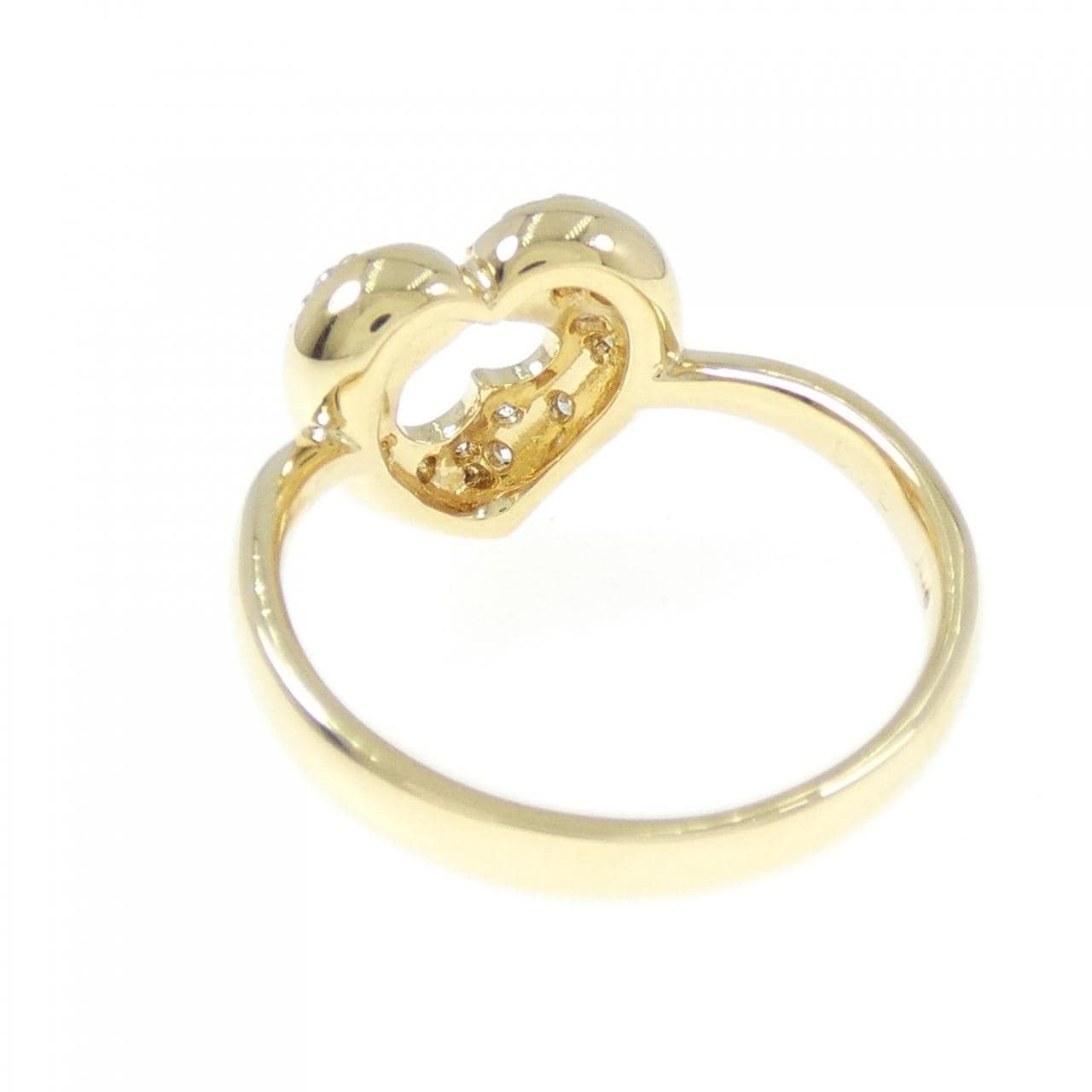 K18YG ハート ダイヤモンド リング 0.18CT