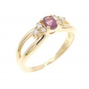 K18YG ルビー リング 0.24CT