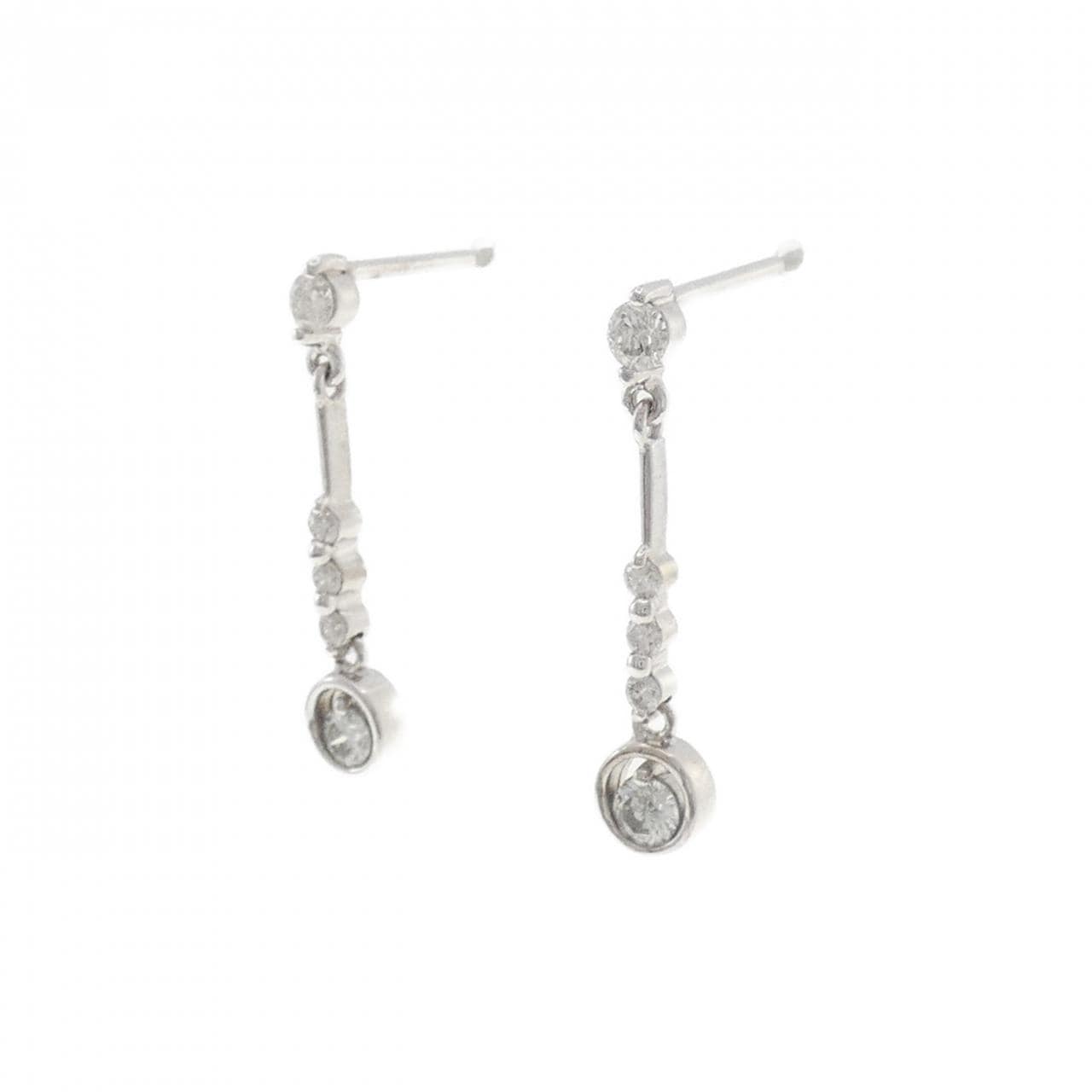 K18WG ダイヤモンド ピアス 0.32CT
