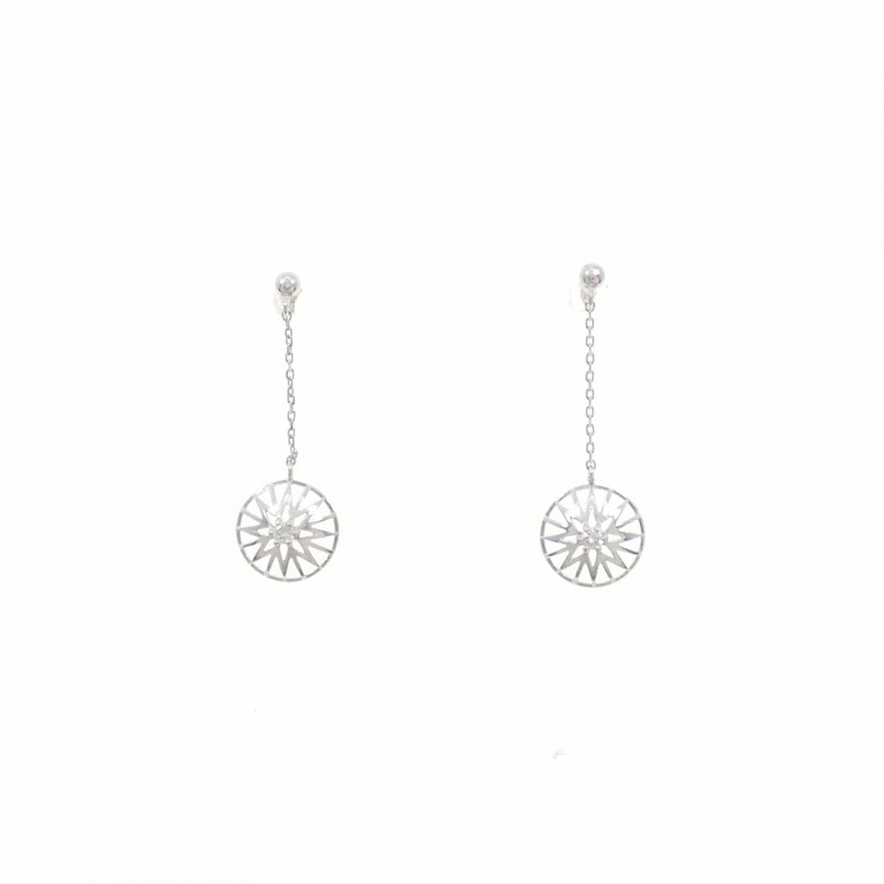 【新品】K10WG ダイヤモンド ピアス 0.04CT