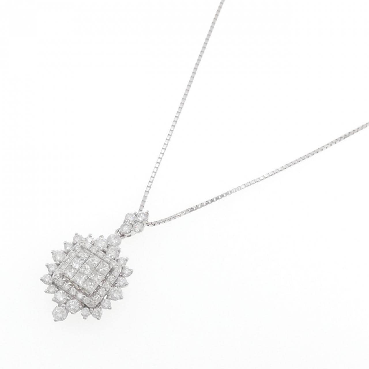 K18WG ダイヤモンド ネックレス 2.00CT