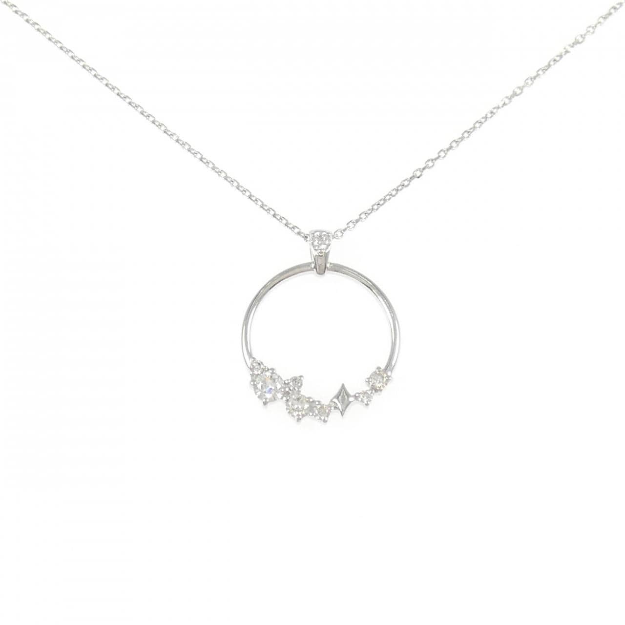 K18WG ダイヤモンド ネックレス 0.12CT