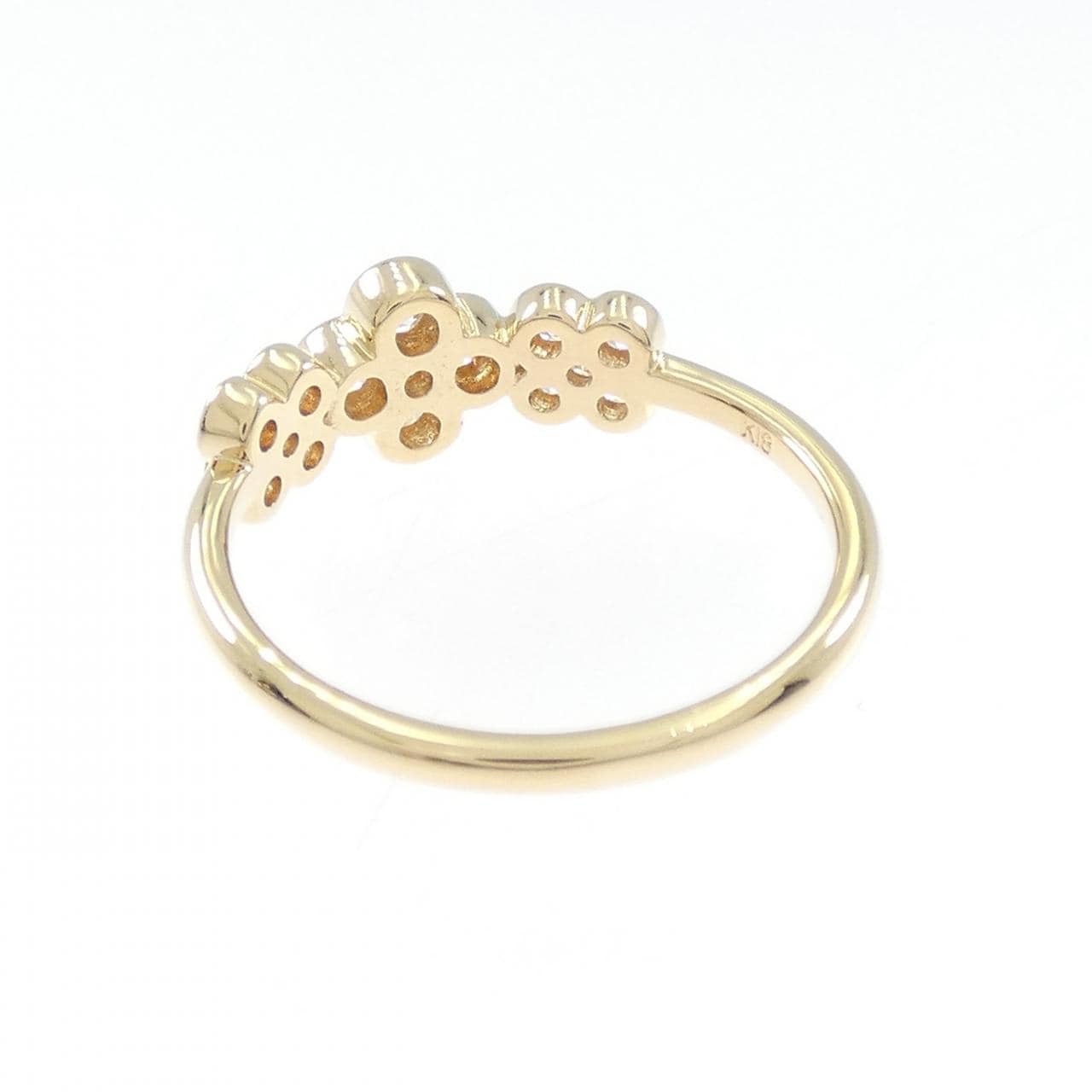 K18YG フラワー ダイヤモンド リング 0.45CT