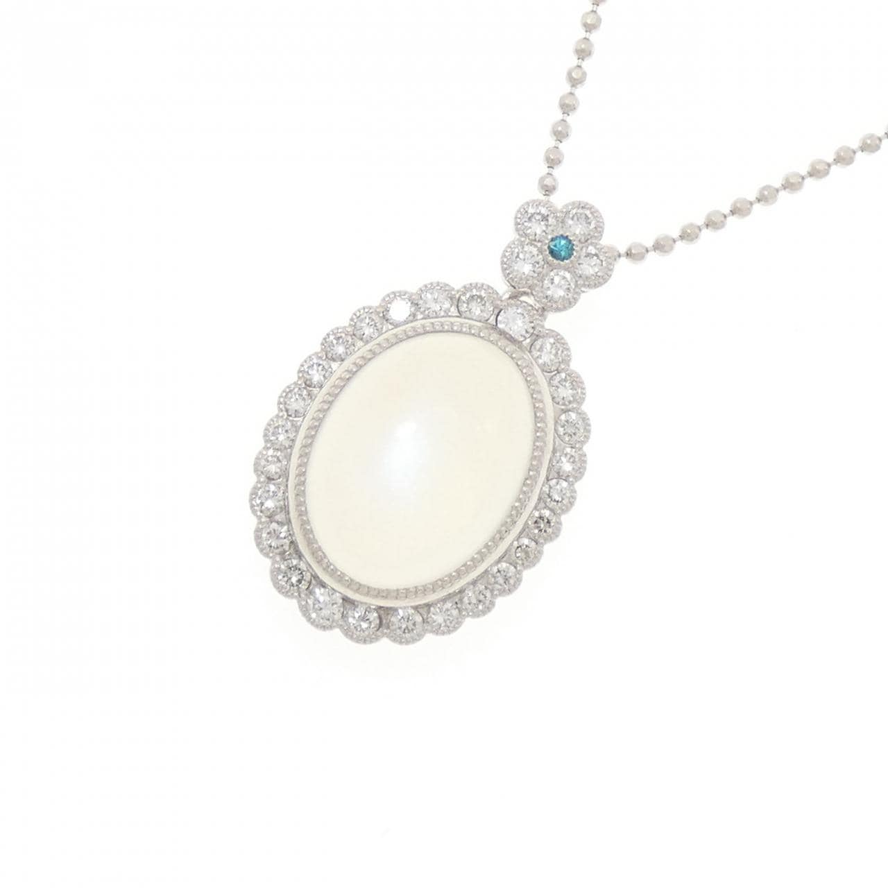 K18WG ムーンストーン ネックレス 7.77CT