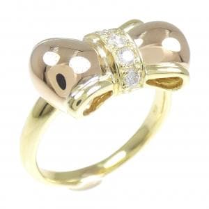 K18YG/K18PG ribbon Diamond ring 0.15CT