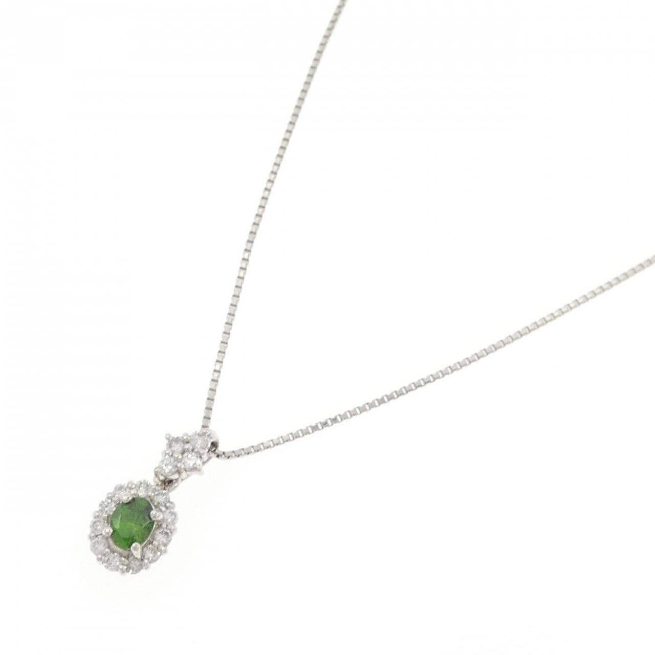 PT900/PT850 Demantoid garnet Necklace 0.37CT