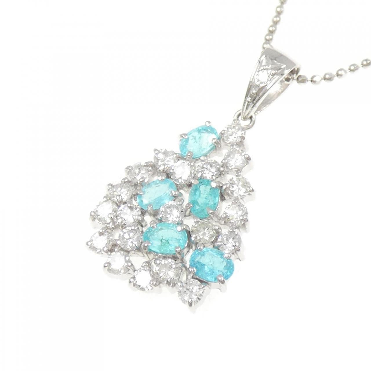 PT900/K18WG 帕拉伊巴碧碧玺项链 0.55克拉