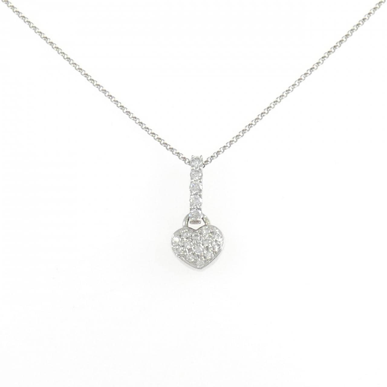 PT900/PT850 ハート ダイヤモンド ネックレス 0.24CT