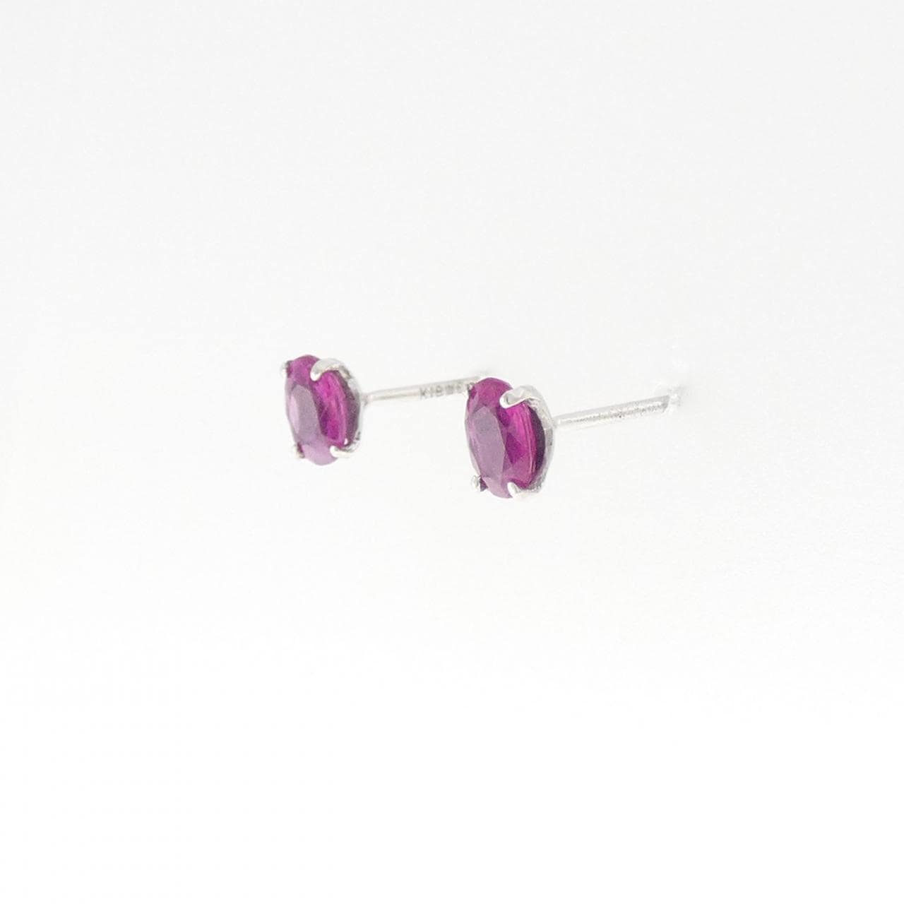 K18WG ルビー ピアス 0.76CT