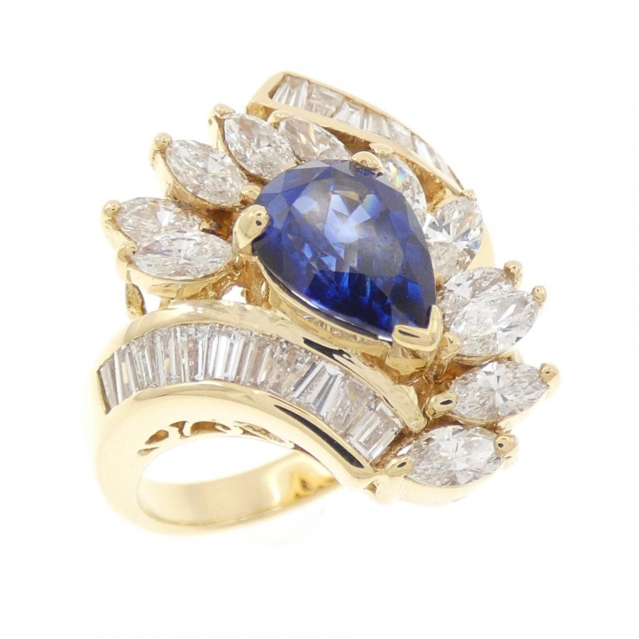 K18YG サファイヤ リング 2.11CT