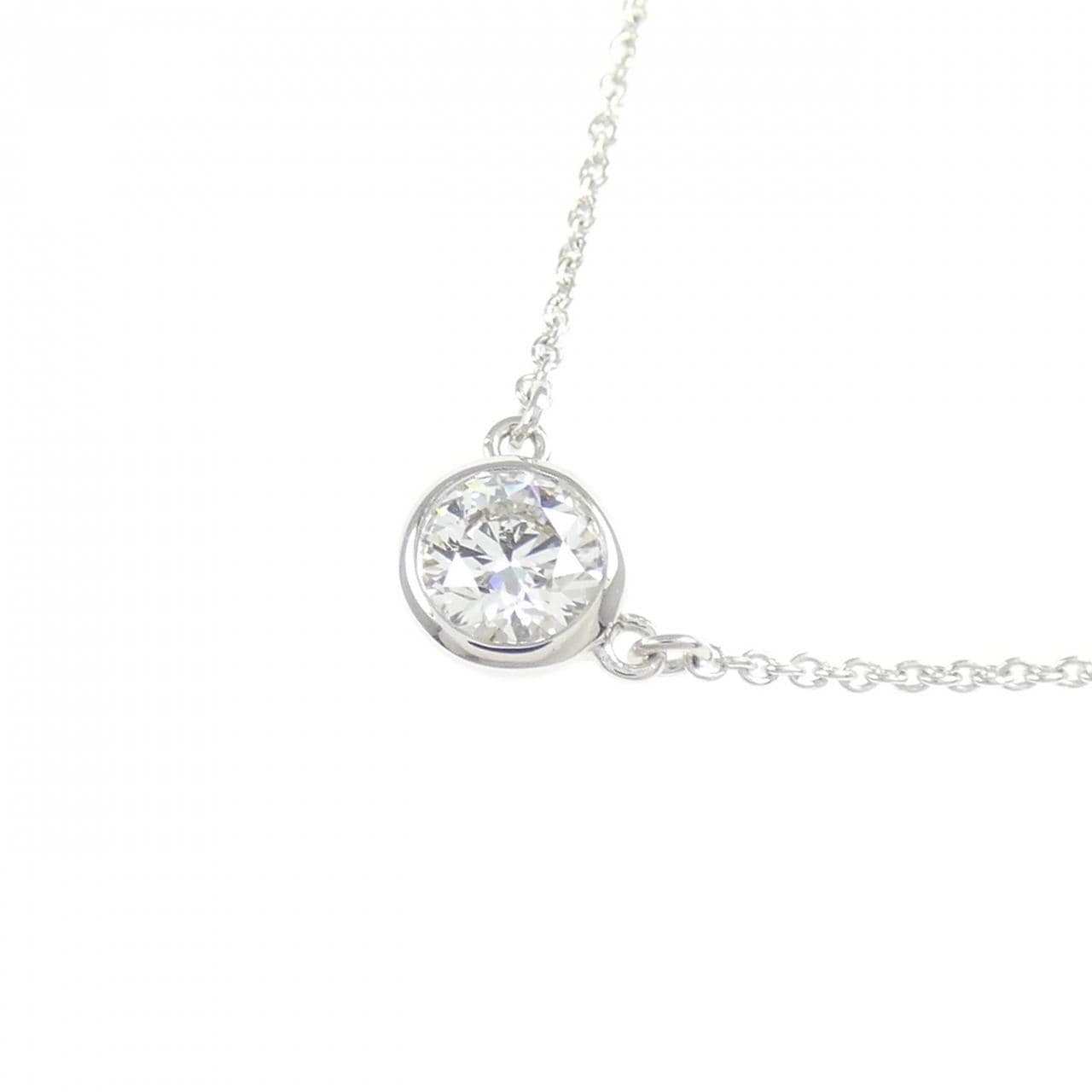 K18WG ソリティア ダイヤモンド ネックレス 0.300CT