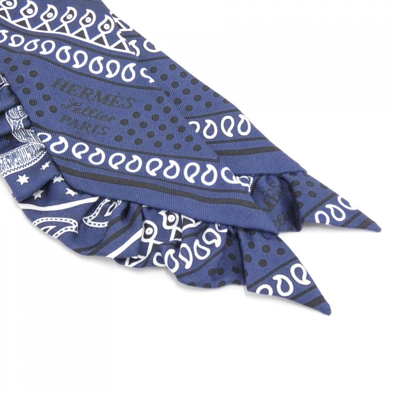 HERMES EPERON D'OR BANDANA 斜纹褶边 852978S 围巾