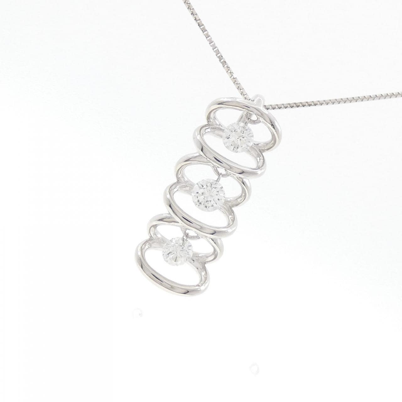 PT900/K18WG ダイヤモンド ネックレス 0.721CT