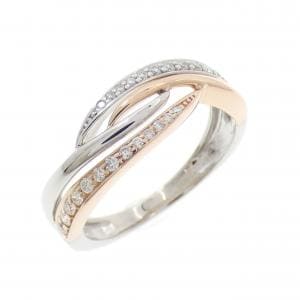 PT950/K18PG ダイヤモンド リング