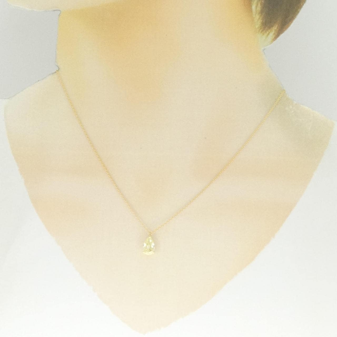 【リメイク】K18YG ダイヤモンド ネックレス 1.013CT LY I1 ペアシェイプ