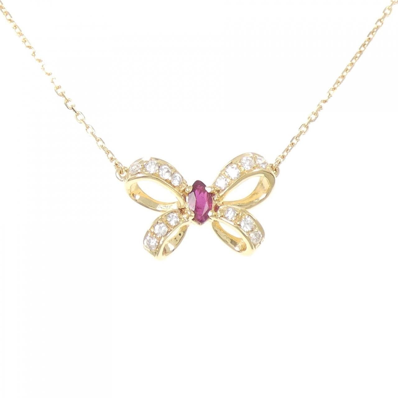 K18YG ルビー ネックレス