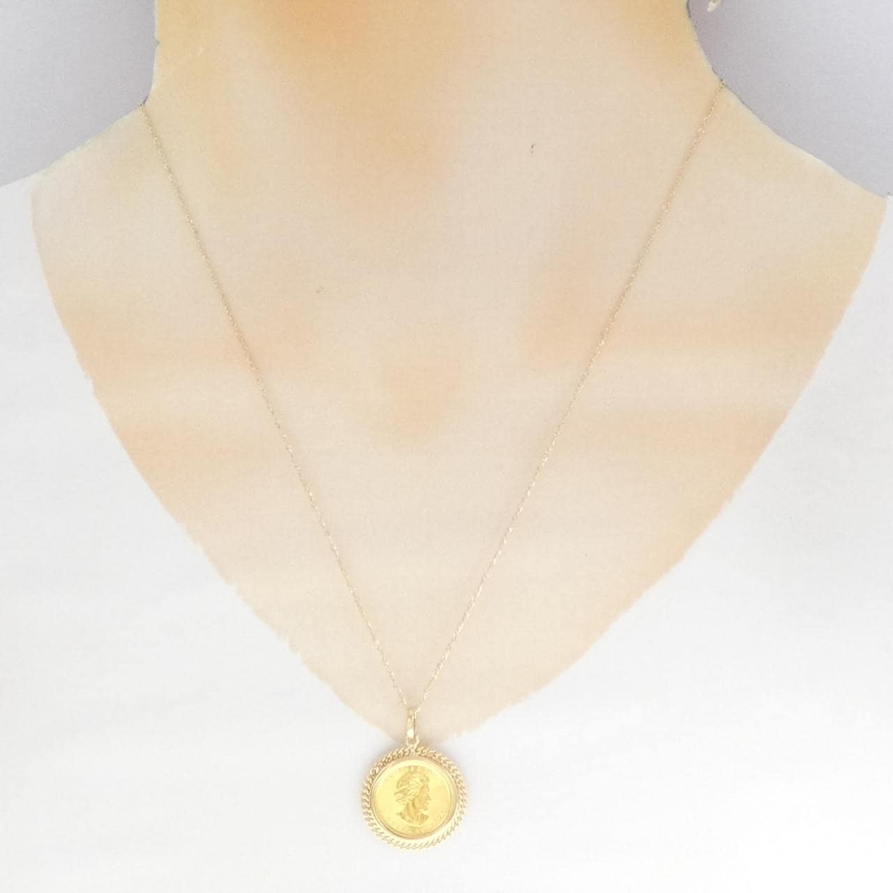 K18YG(枠) コイン ネックレス