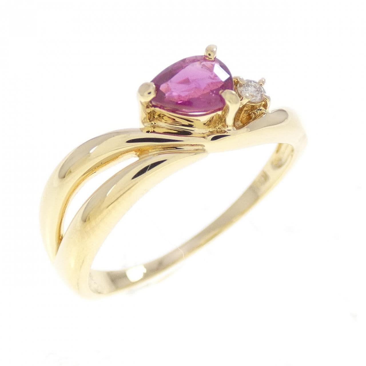 K18YG ルビー リング 0.36CT
