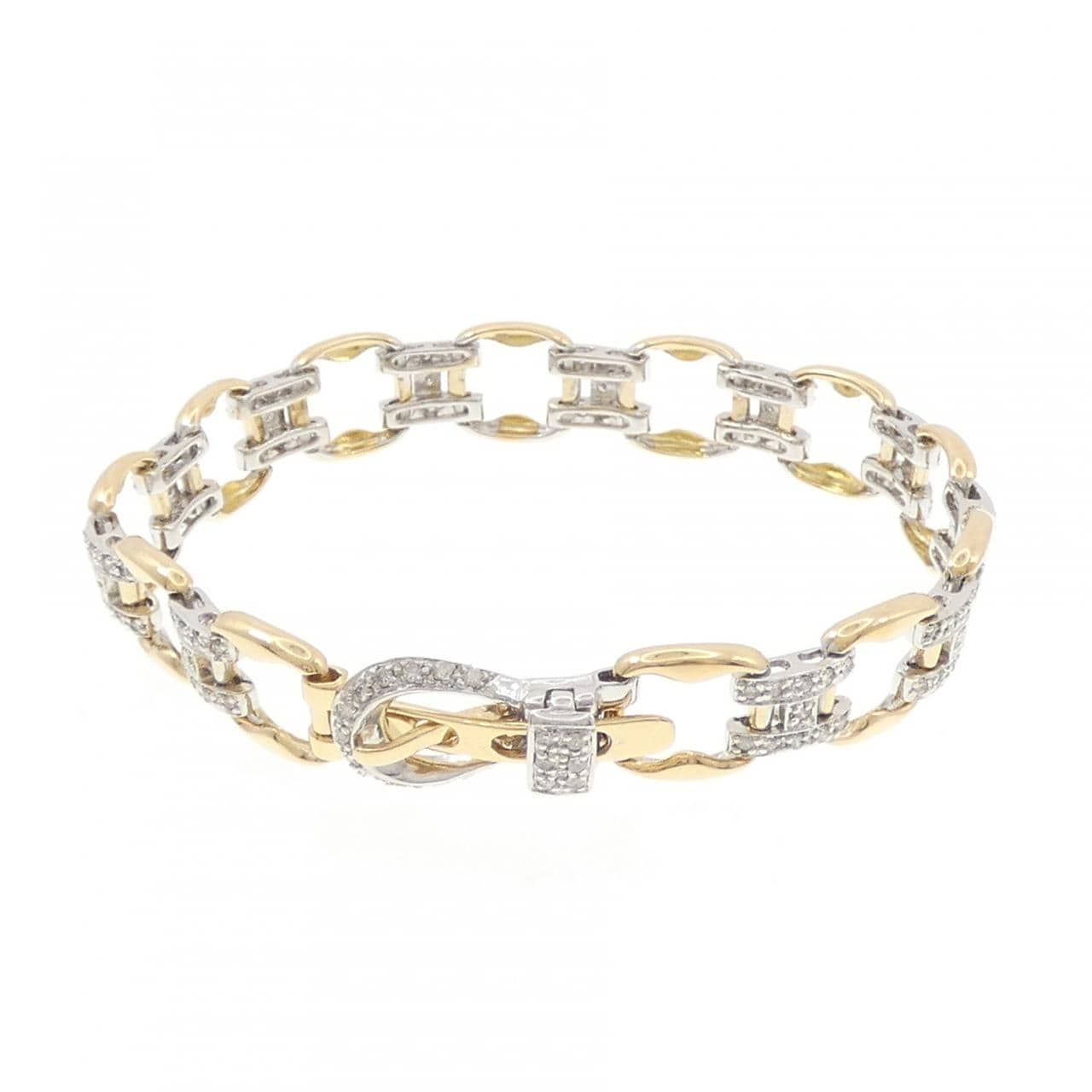 K18YG/K18WG ダイヤモンド ブレスレット 1.00CT