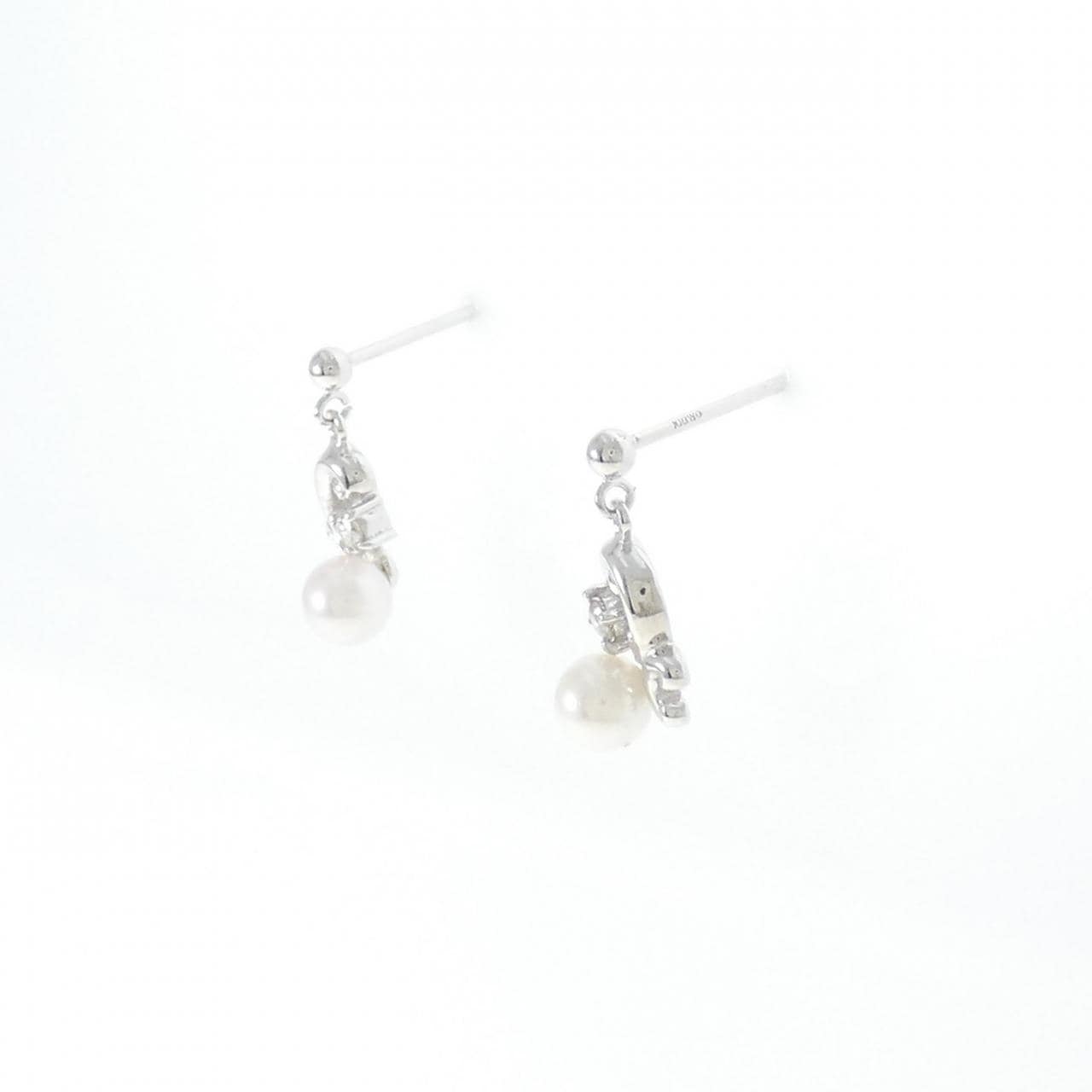 K18WG Akoya pearl earrings 4.2mm