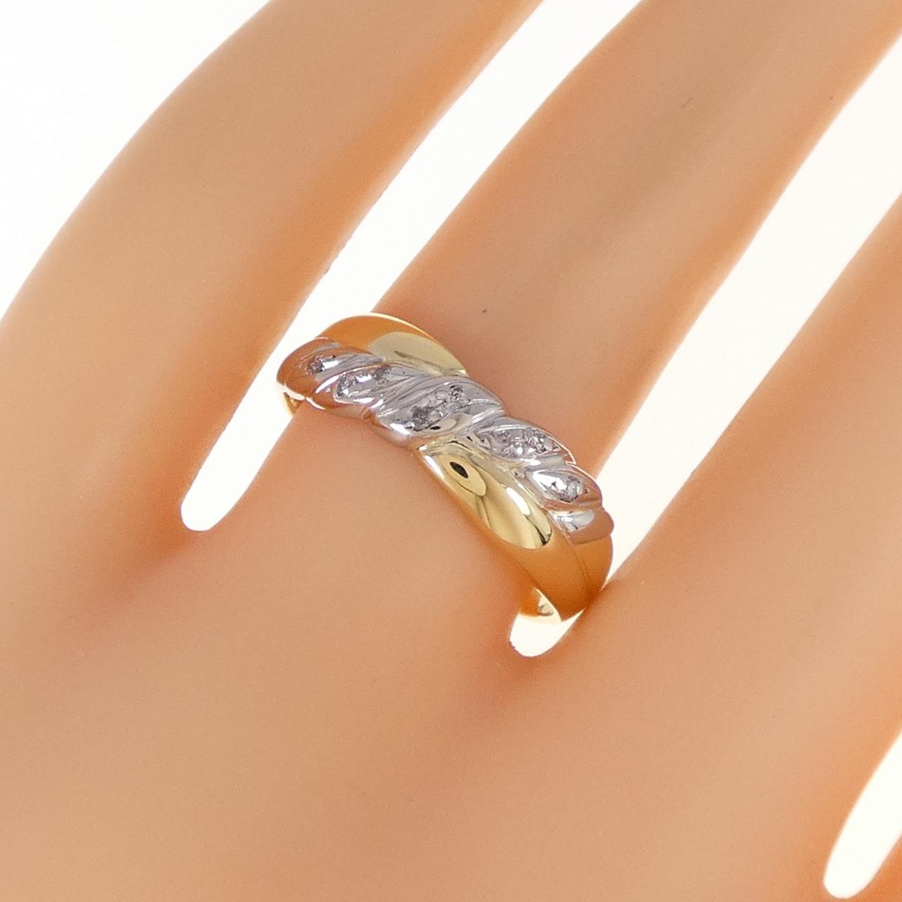 K18YG/PT900 ダイヤモンド リング 0.05CT
