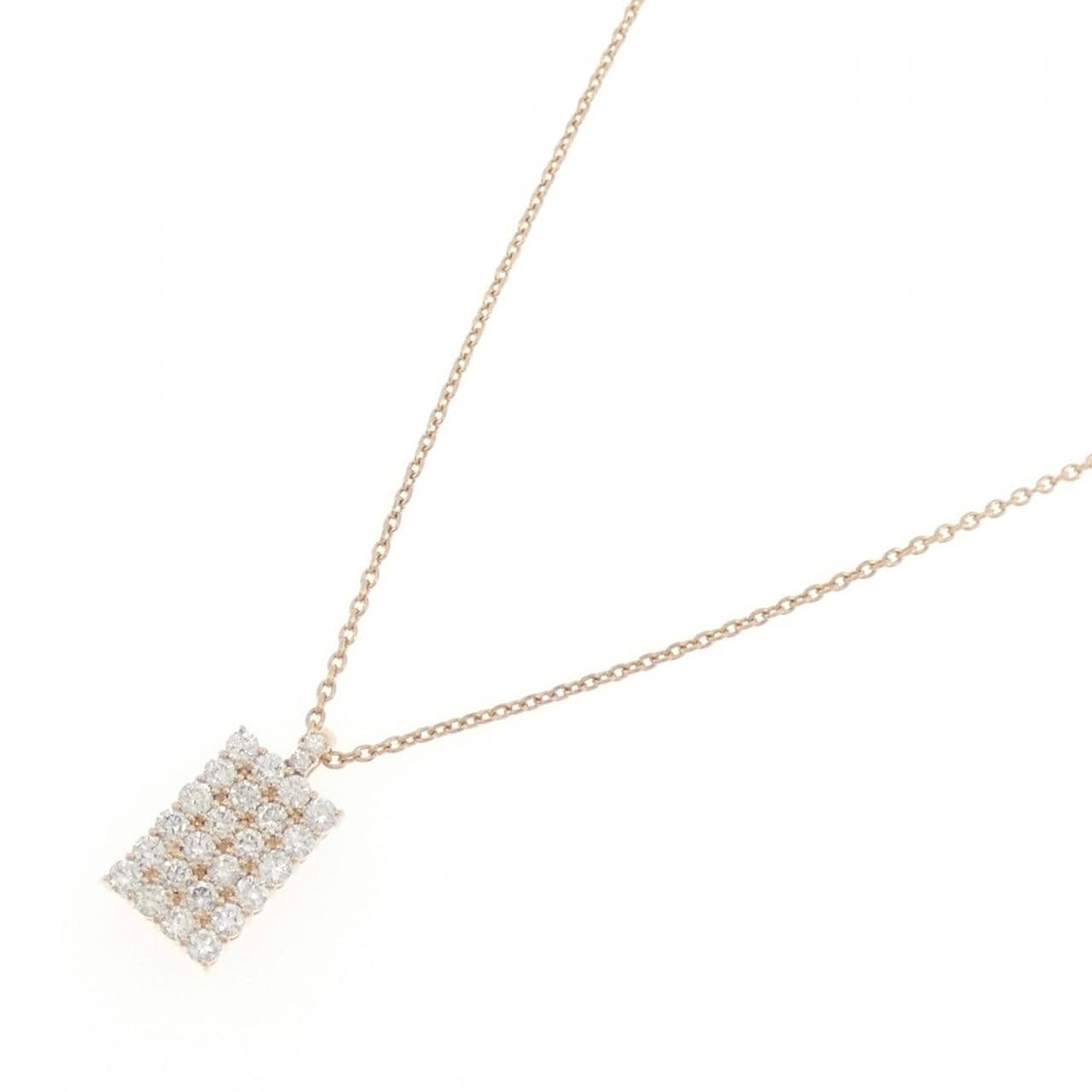 K18PG パヴェ ダイヤモンド ネックレス 0.83CT