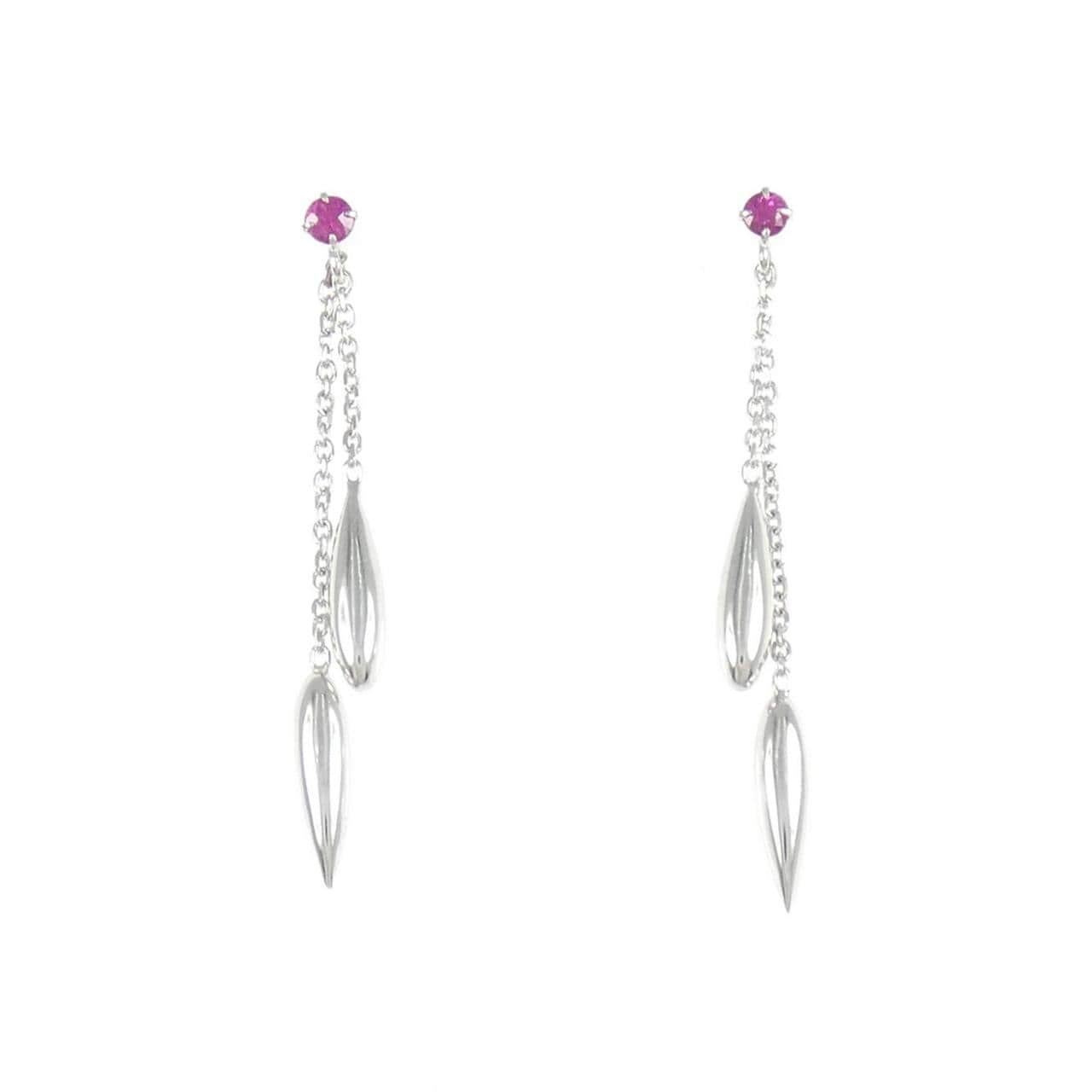 K14WG ルビー ピアス