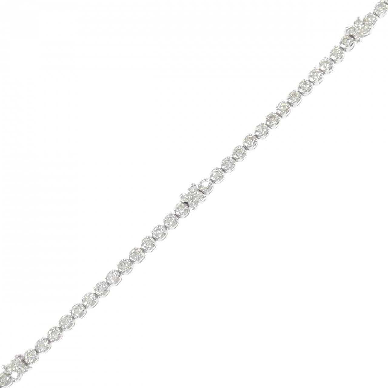 K18WG フラワー ダイヤモンド ブレスレット 1.10CT