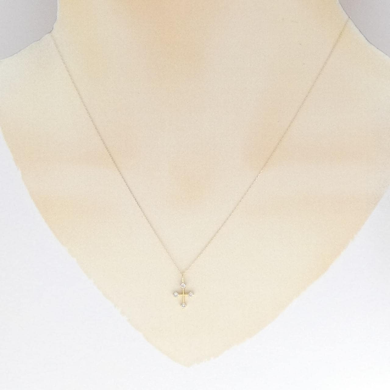 K18YG クロス ダイヤモンド ネックレス 0.10CT