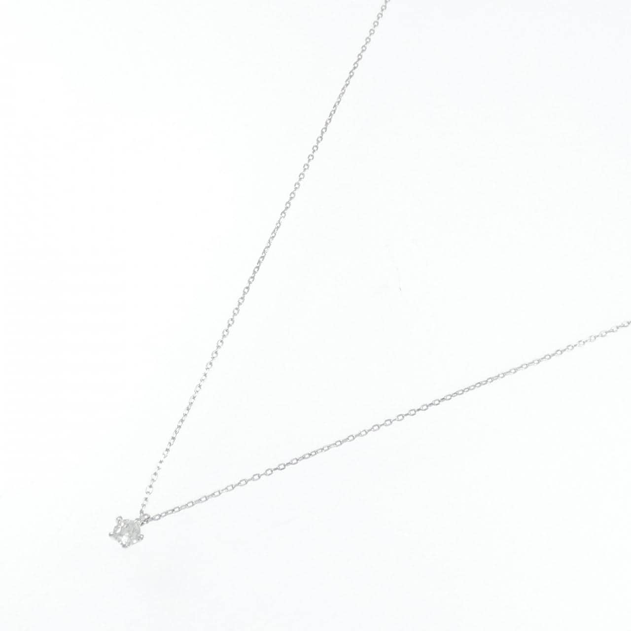 K18WG ソリティア ダイヤモンド ネックレス 0.081CT