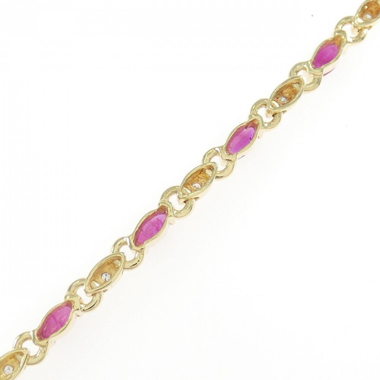750YG/750WG ルビー ブレスレット 1.70CT