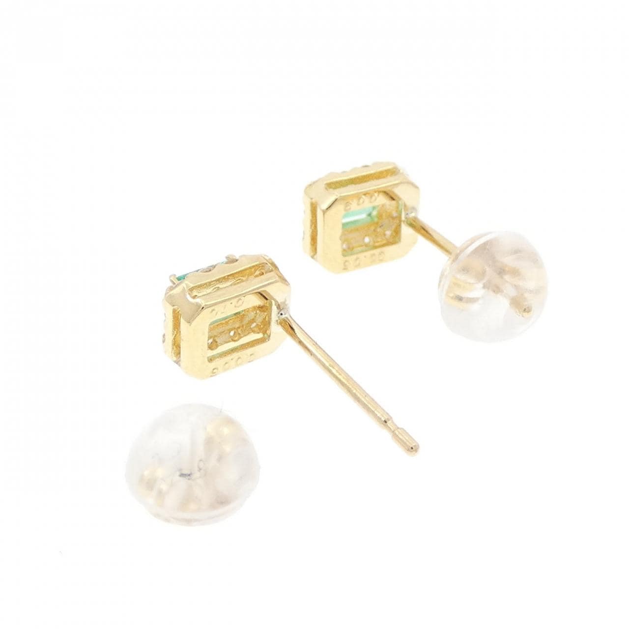 [新品] K18YG 祖母綠耳環 0.19CT