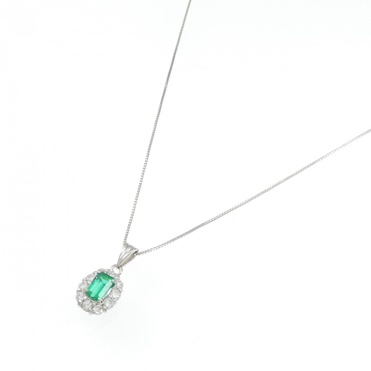 PT900/PT850 エメラルド ネックレス 0.44CT