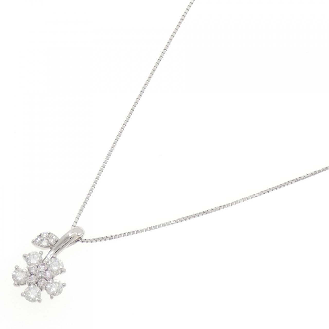 PT900/PT850 フラワー ピンクダイヤモンド ネックレス 0.07CT