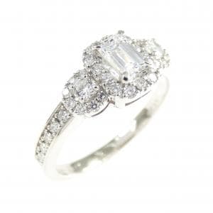PT950 ダイヤモンド リング 0.302CT D IF エメラルドカット
