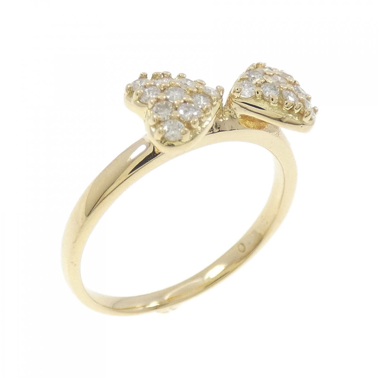 K18YG リボン ダイヤモンド リング 0.25CT