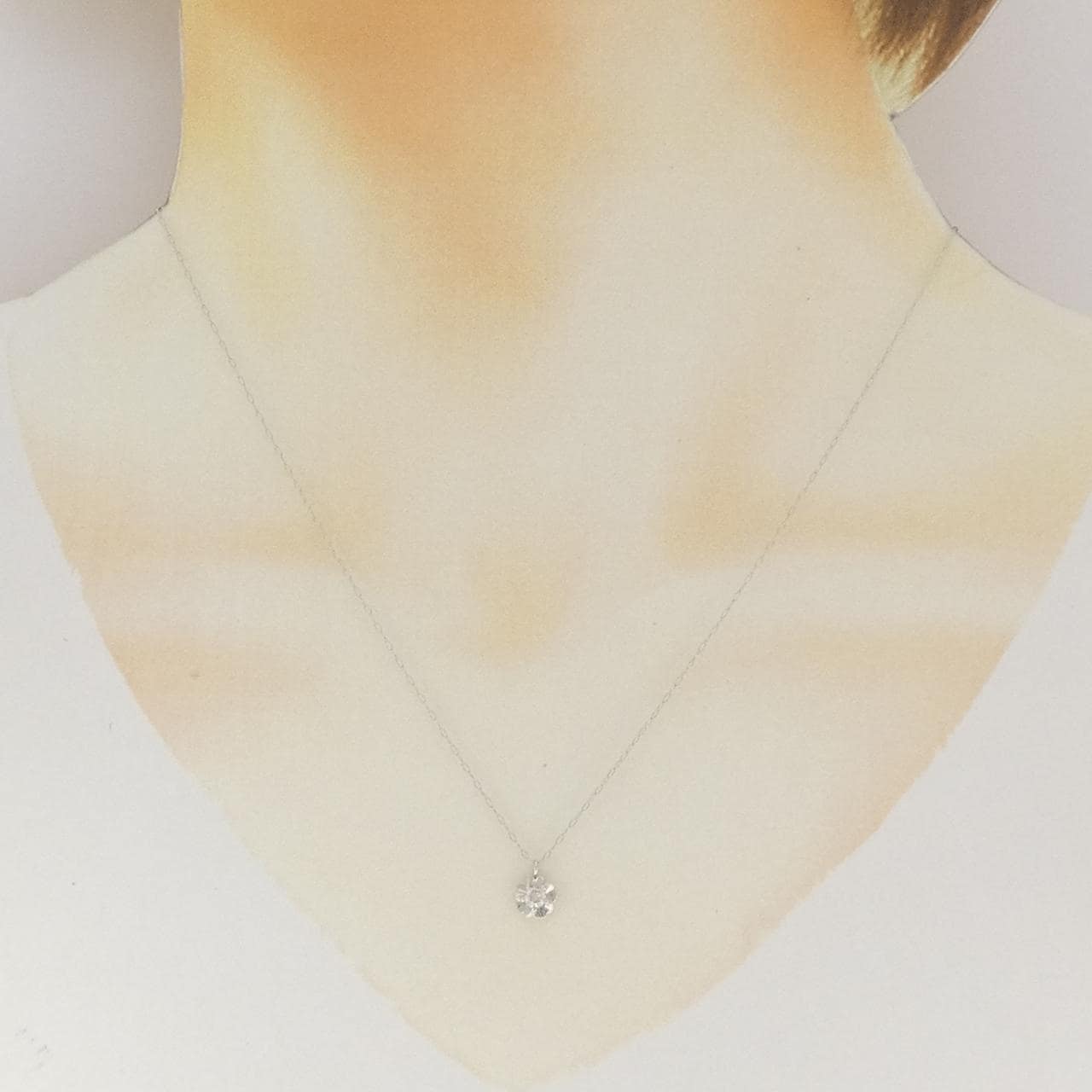 PT900/PT850 フラワー ダイヤモンド ネックレス 0.10CT