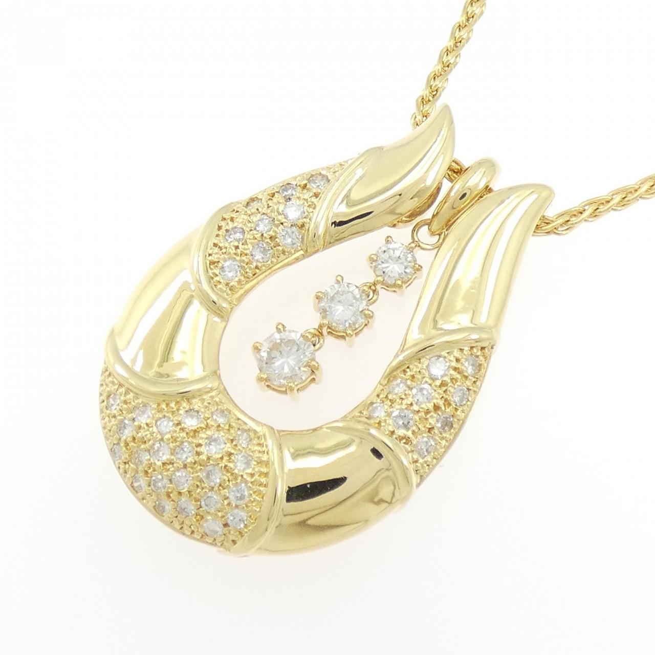 K18YG/750YG 2WAY ダイヤモンド ネックレス 0.50CT