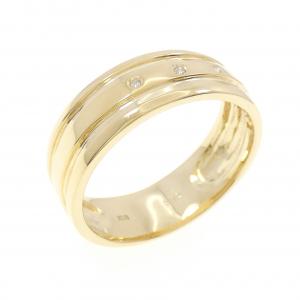 【新品】K18YG スリーストーン ダイヤモンド リング 0.02CT