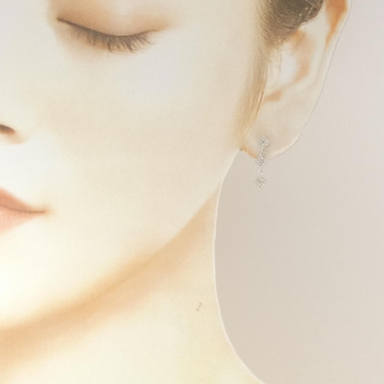 K18WG ダイヤモンド ピアス 0.30CT