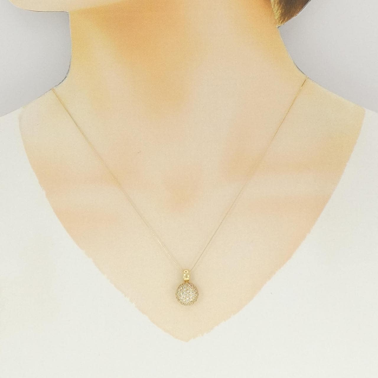 K18YG パヴェ ダイヤモンド ネックレス 1.00CT