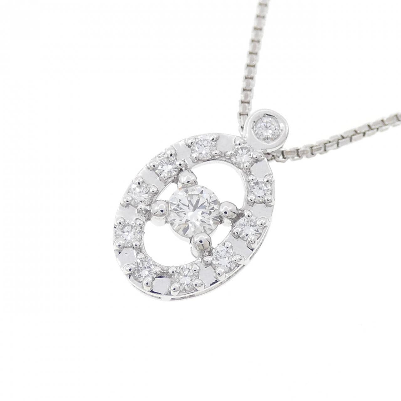 K18WG ダイヤモンド ネックレス 0.154CT